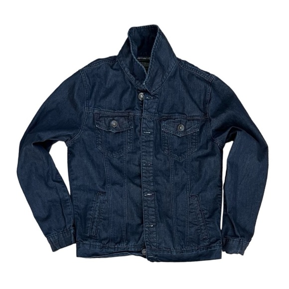 Early 2000s Oversized Dark Blue Jean Jacket Sz M - Picture 3 of 5